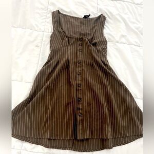 Cider brown striped siren office dress in medium.